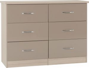 Nevada Oyster 3+3 Drawer Wide Chest